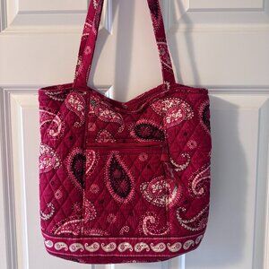 Vera Bradley Mesa Red Paisley Quilted Tote-Retired
